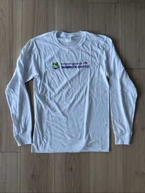 White Long Sleeve Shamrock Shuffle Chicago Tee